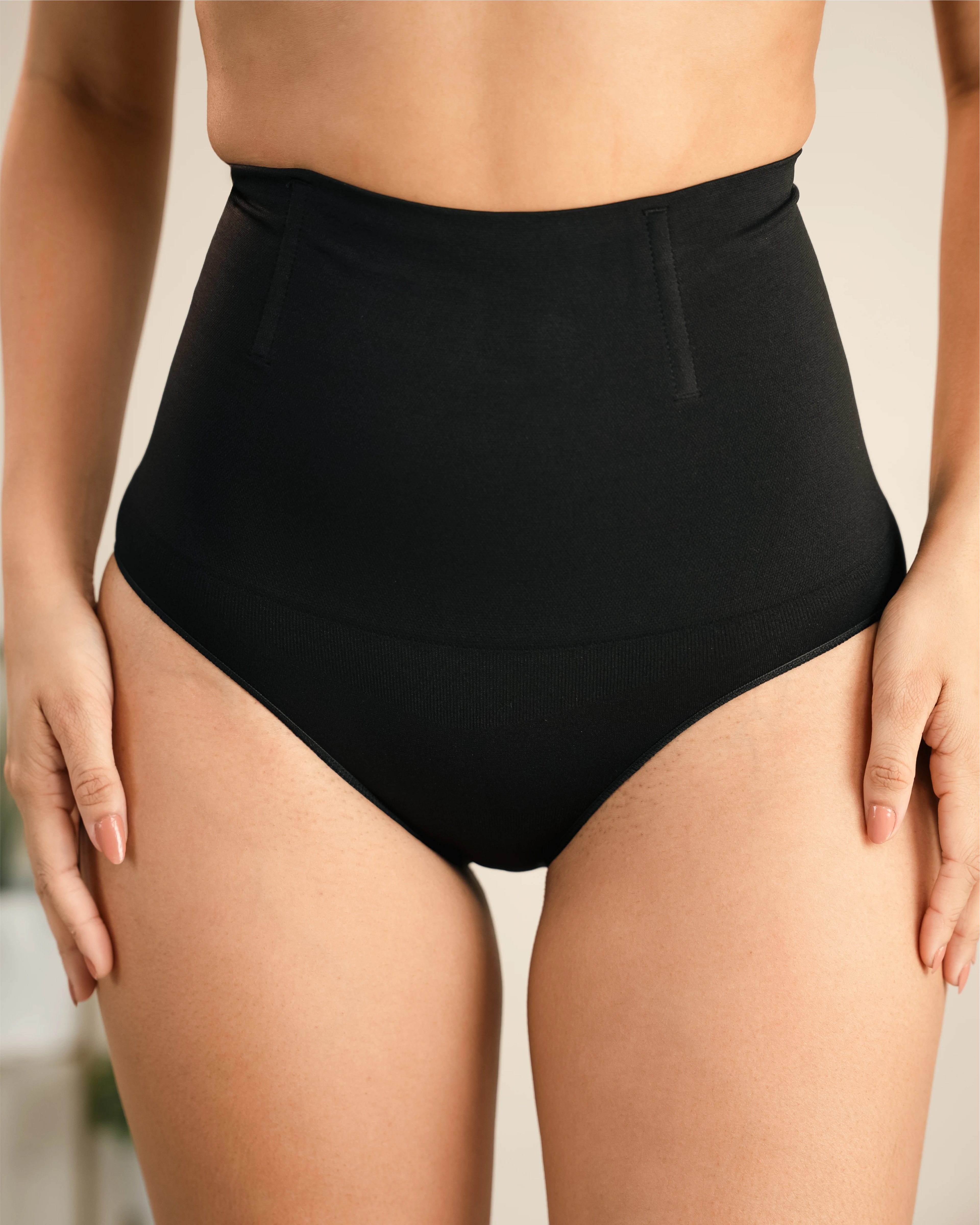 Black high waist tummy control shaper shorts for women – seamless slimming fit