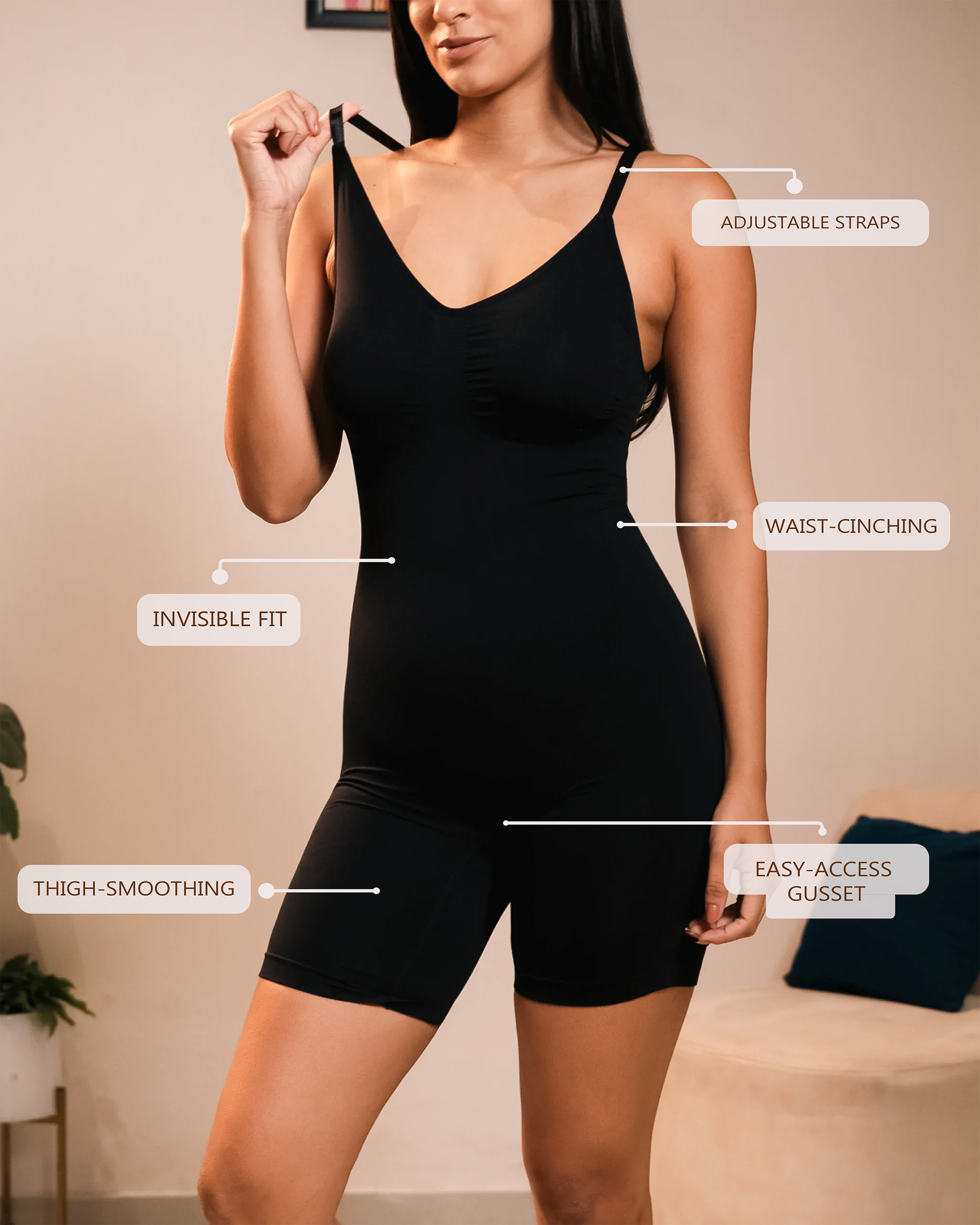 Mid-Thigh Slimming Shapewear Bodysuit Tummy Control