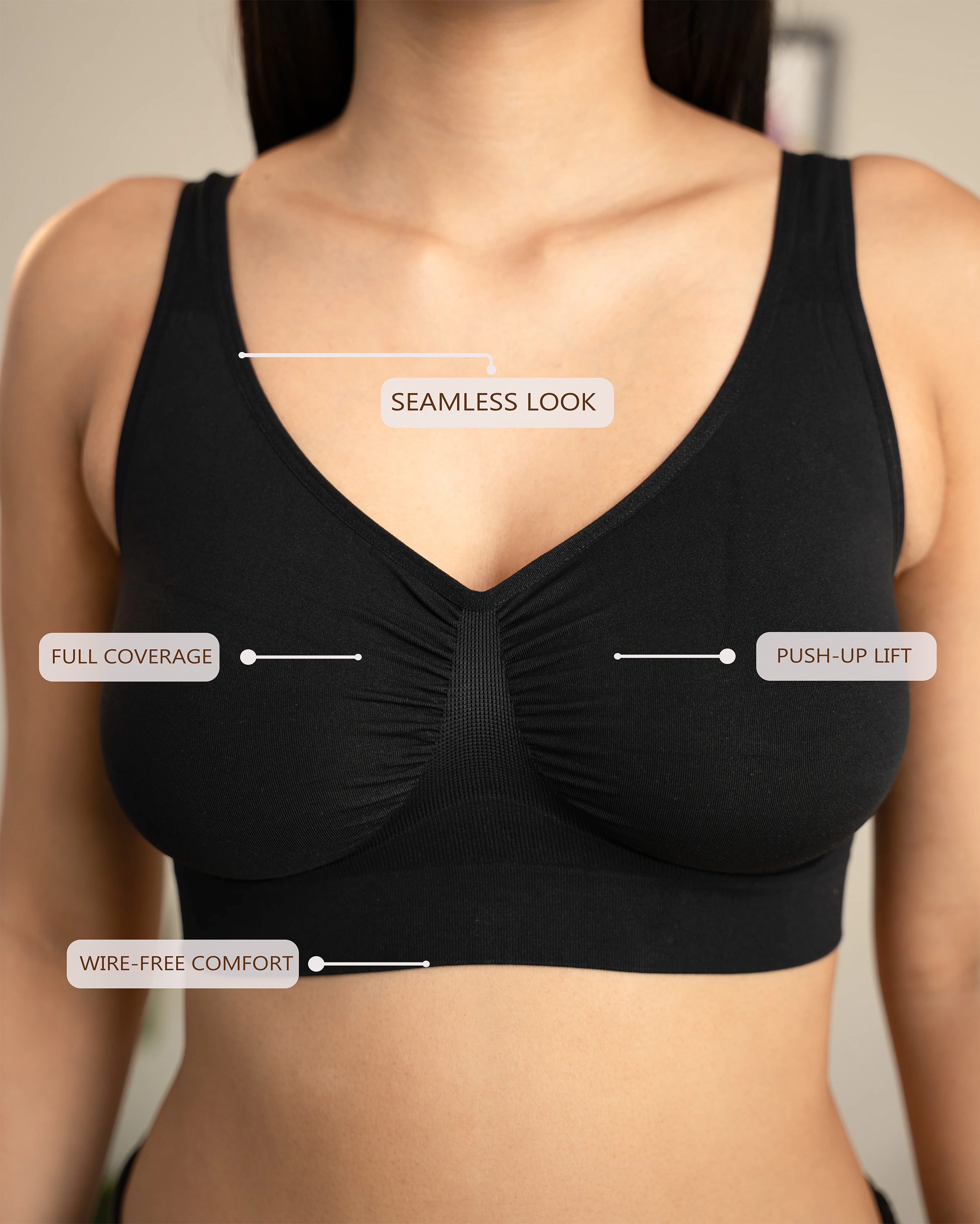Push-Up Seamless Bra for Smooth Comfort Fit