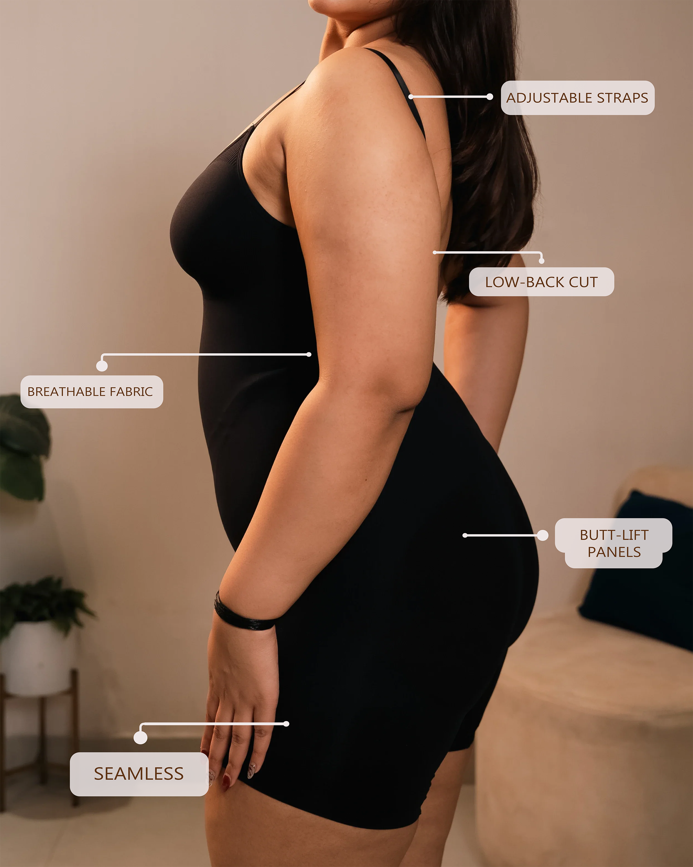 Seamless Tummy Control Brief Bodysuit Women