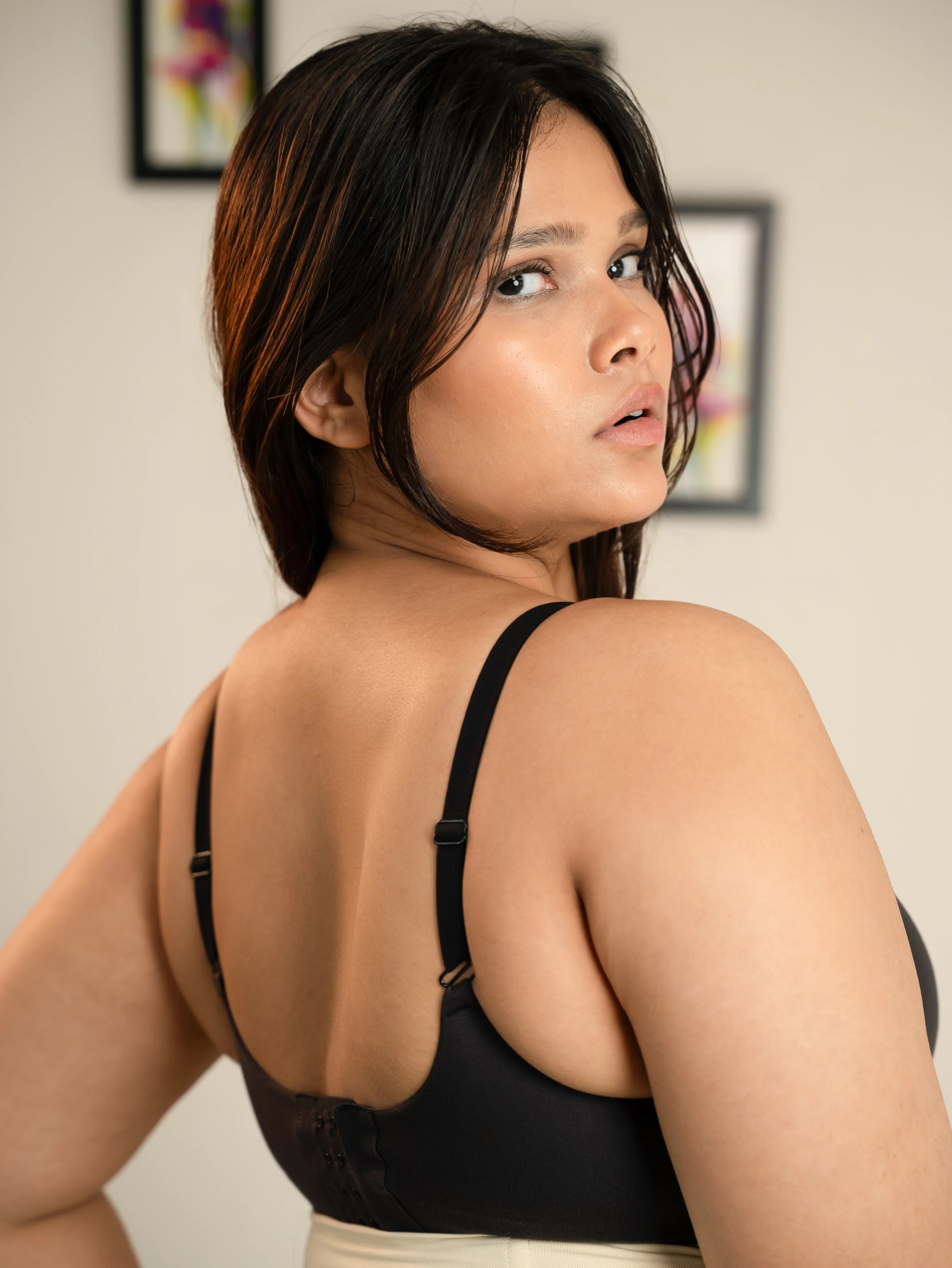 Black seamless push-up bra with padded lift for women – smooth shaping comfort fit