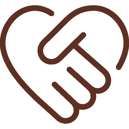 handshake with heart icon representing trusted partnership and customer satisfaction at Figurr