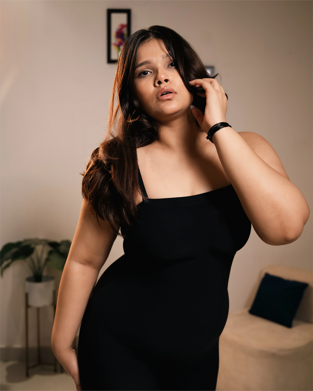 Black strapless butt lifting bodysuit for women with tummy control – seamless shapewear